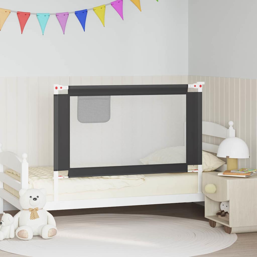 Vidaxl Bedhek Toddler 120x25 cm stof mørkegrå