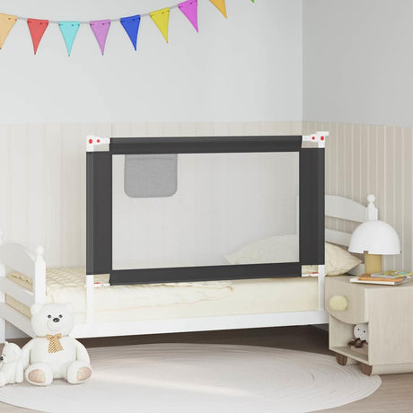 Vidaxl Bedhek Toddler 120x25 cm stof mørkegrå