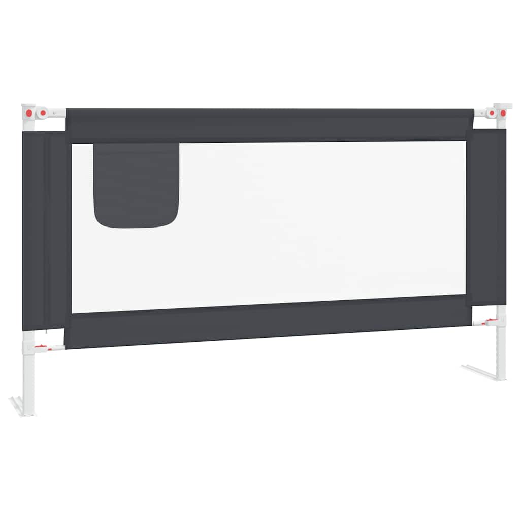 Vidaxl Bedhek Toddler 150x25 cm stof mørkegrå