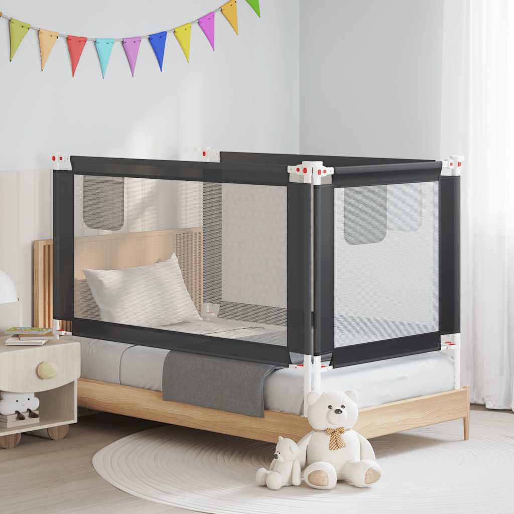 Vidaxl Bedhek Toddler 150x25 cm stof mørkegrå