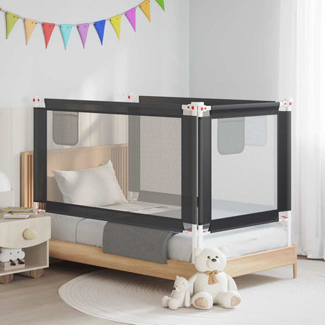 Vidaxl Bedhek Toddler 150x25 cm stof mørkegrå