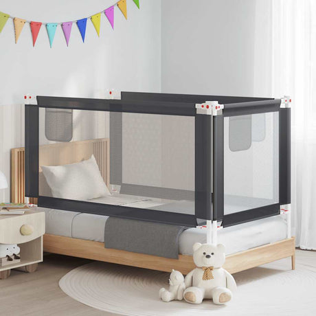 Vidaxl Bedhek Toddler 160x25 cm stof mørkegrå