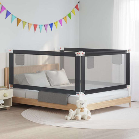 Vidaxl Bedhek Toddler 190x25 cm stof mørkegrå