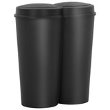 Vidaxl papirkurv kan fordoble 50 l sort