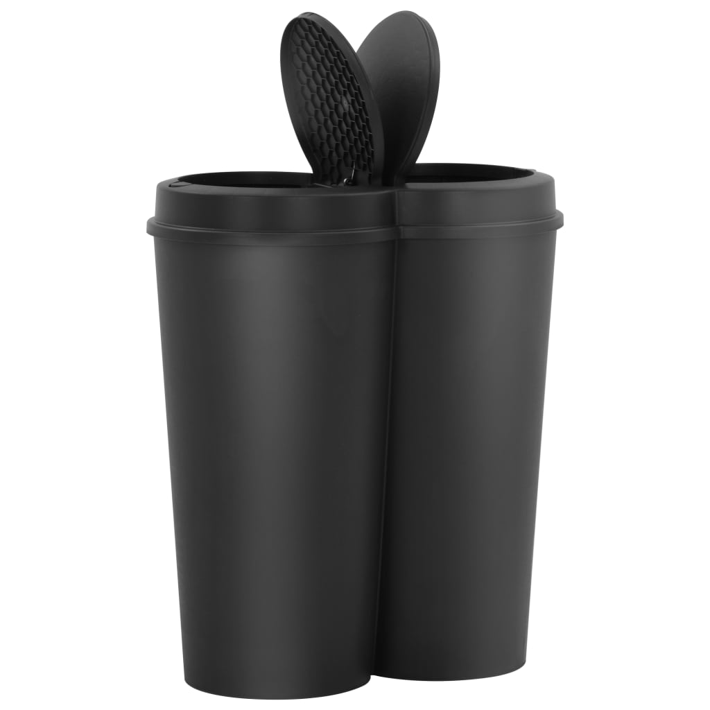 Vidaxl papirkurv kan fordoble 50 l sort