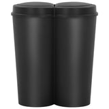 Vidaxl papirkurv kan fordoble 50 l sort