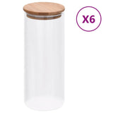 Vidaxl Storage Pots med bambus låg 6 pc 1000 ml glas
