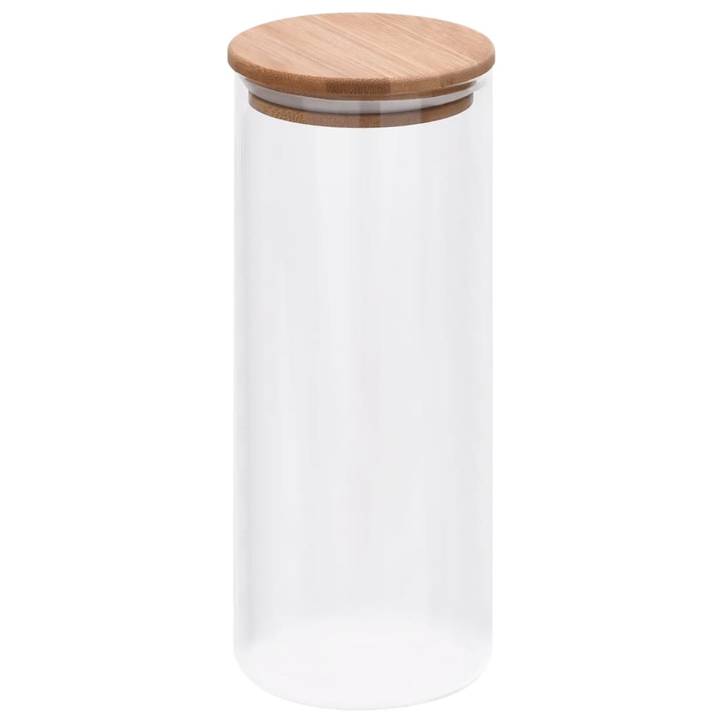 Vidaxl Storage Pots med bambus låg 6 pc 1000 ml glas