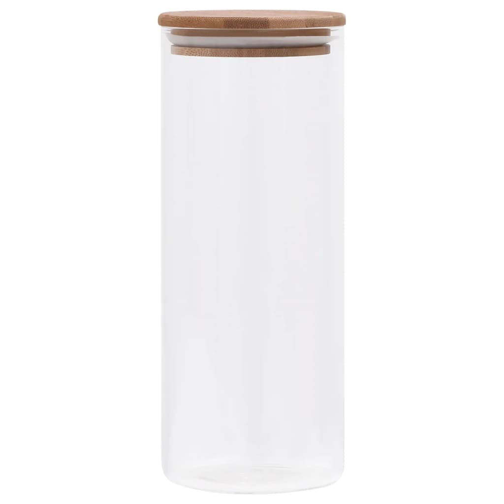 Vidaxl Storage Pots med bambus låg 6 pc 1000 ml glas