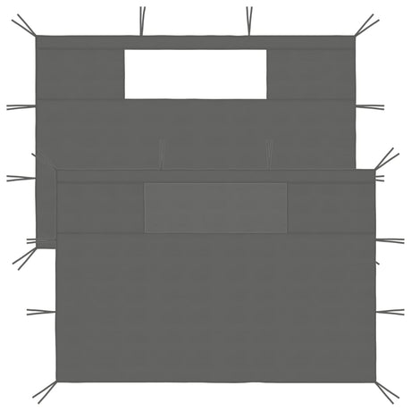 Vidaxl Prain Side Walls With Windamen 2 St Antracite tøj