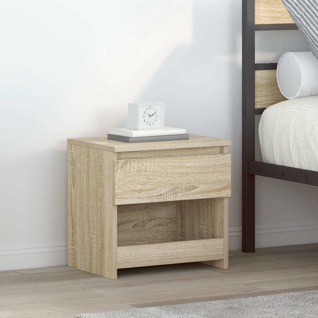 Vidaxl nachtkastje 40x30x39 cm bewerkt hout sonoma eikenkleurig