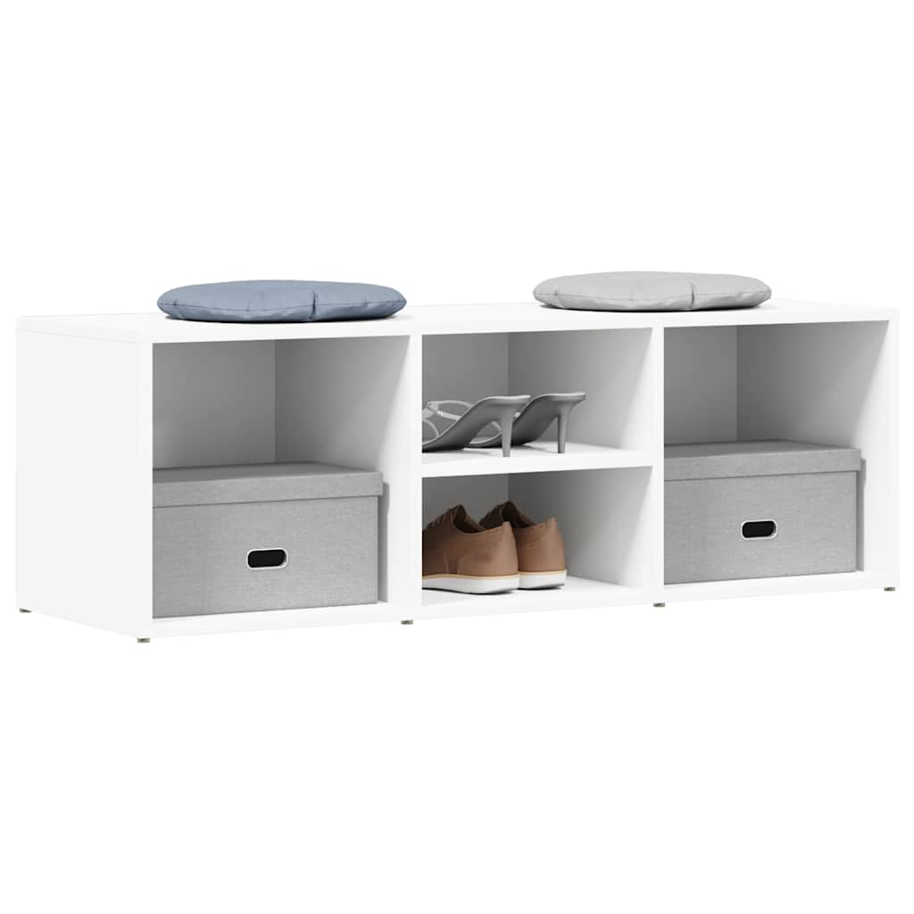 Vidaxl Shoe Storage Sofa 105x35x35 cm Forarbejdet træhvide