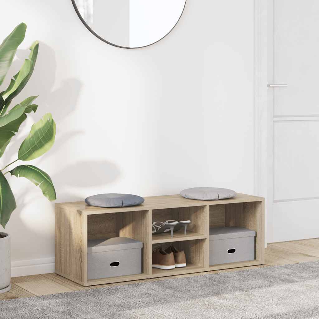 Vidaxl Shoe Storage Sofa 105x35x35 cm Forarbejdet træ Sonoma eg Farve