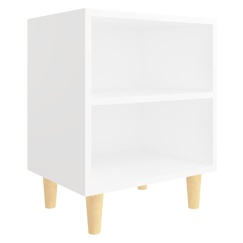 Vidaxl nachtkastje met massief houten poten 40x30x50 cm wit