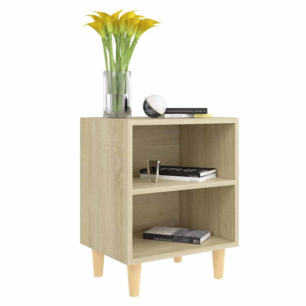 Vidaxl nachtkastjes 2 st met houten poten 40x30x50 cm sonoma eiken