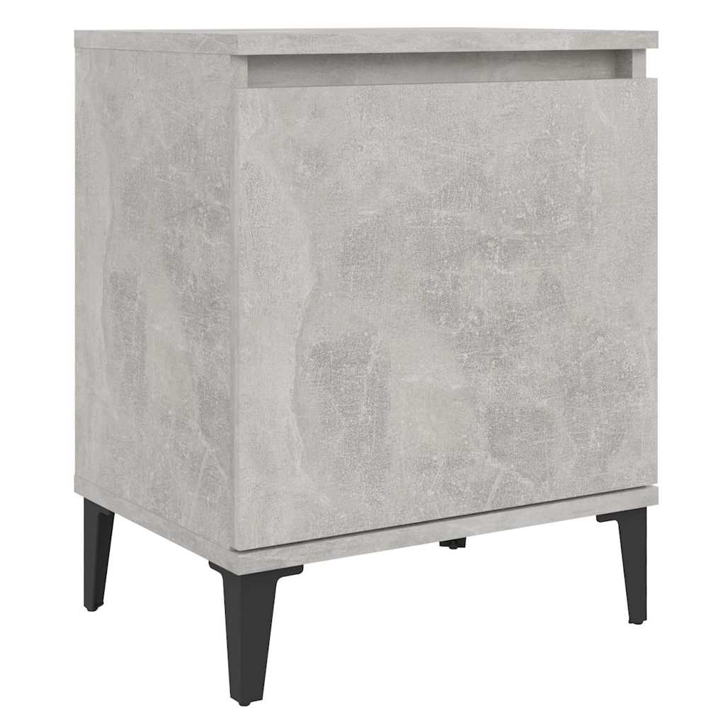 Vidaxl nachtkastje met metalen poten 40x30x50 cm betongrijs