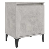 Vidaxl nachtkastje met metalen poten 40x30x50 cm betongrijs