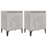 Vidaxl nachtkastjes met metalen poten 40x30x50 cm betongrijs