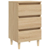 Vidaxl nachtkastje met houten poten 40x35x69 cm sonoma eikenkleurig