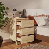 Vidaxl nachtkastje met houten poten 40x35x69 cm sonoma eikenkleurig