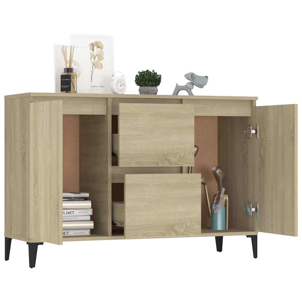 Vidaxl dressoir 102x35x70 cm bewerkt hout sonoma eikenkleurig