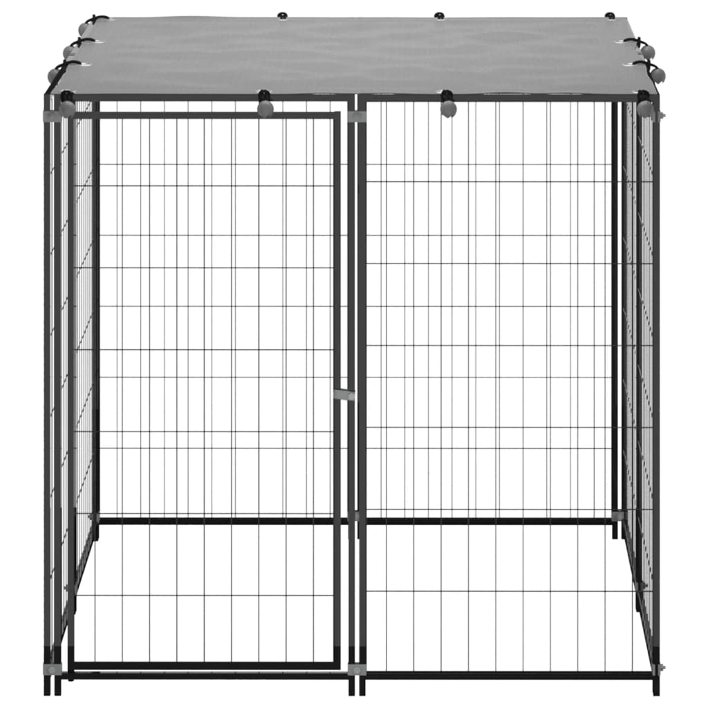 Vidaxl Dog Kennel 110x110x110 cm stål sort