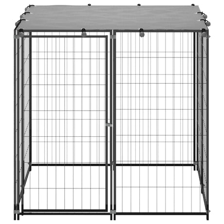 Vidaxl Dog Kennel 110x110x110 cm stål sort