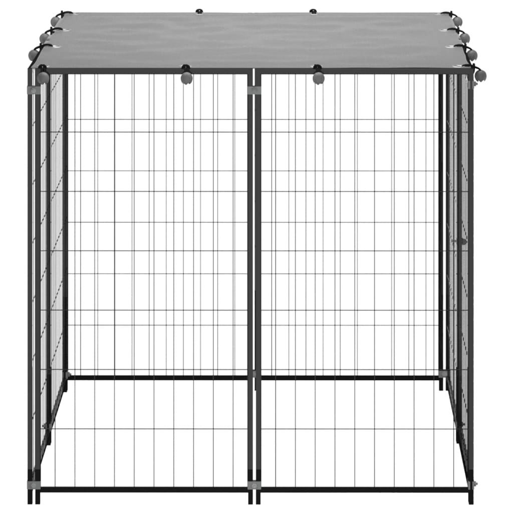 Vidaxl Dog Kennel 110x110x110 cm stål sort