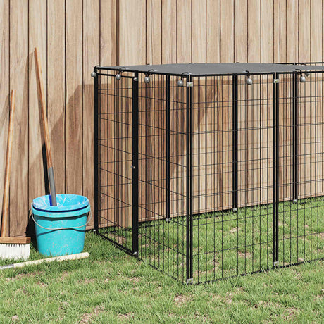 Vidaxl Dog Kennel 330x110x110 cm stål sort