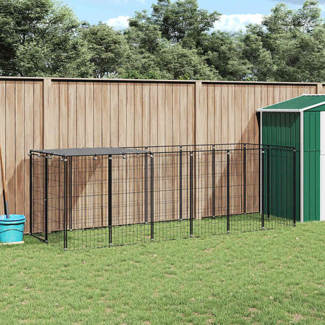 Vidaxl Dog Kennel 330x110x110 cm stål sort