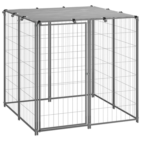 Vidaxl Dog Kennel 110x110x110 cm stål sølvfarvet