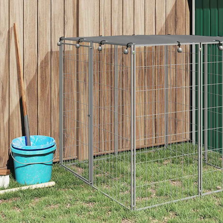 Vidaxl Dog Kennel 110x110x110 cm stål sølvfarvet