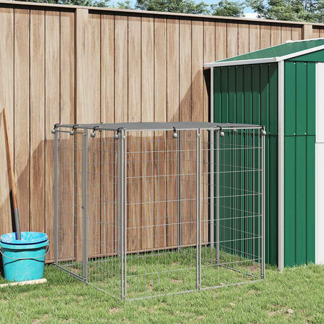 Vidaxl Dog Kennel 110x110x110 cm stål sølvfarvet