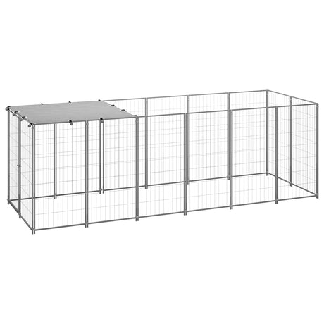 Vidaxl Dog Kennel 330x110x110 cm stål sølvfarvet