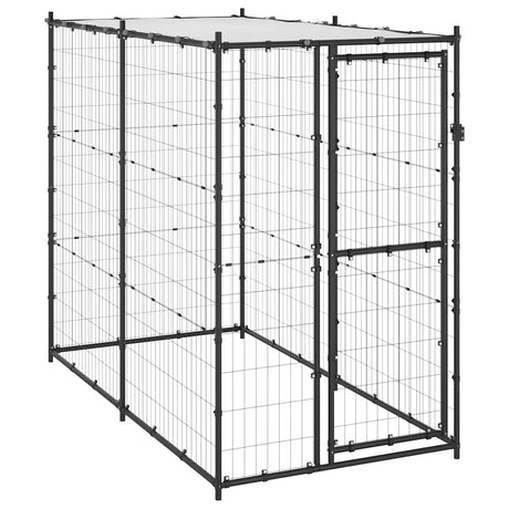 Vidaxl Dog Kennel til udvendig med tag 110x220x180 cm stål