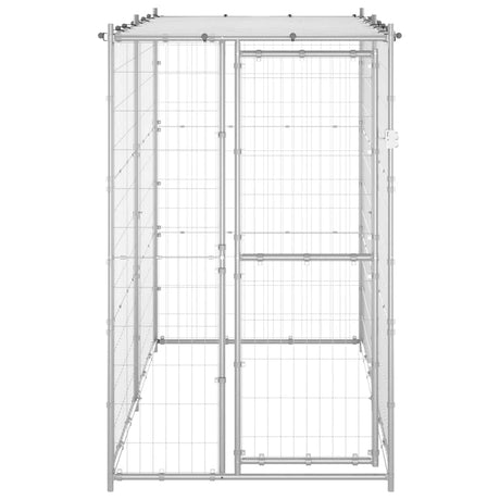 Vidaxl Dog Kennel udenfor med tag 110x220x180 cm galvaniseret stål