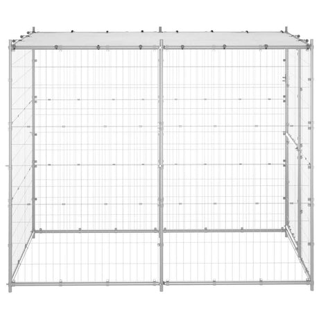 Vidaxl Dog Kennel udenfor med tag 110x220x180 cm galvaniseret stål