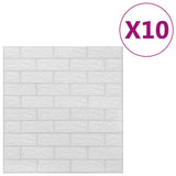 Vidaxl 3d tapet selvklæbende 10 st mursten hvid