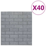 Vidaxl 3d tapet Selvklæbende 40 st mursten antracitfarvet
