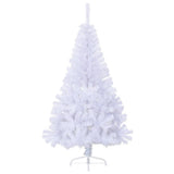 VIDAXL KUNSTKERSTBOOM MED STANDARD HALF -SIX0 CM PVC HVID