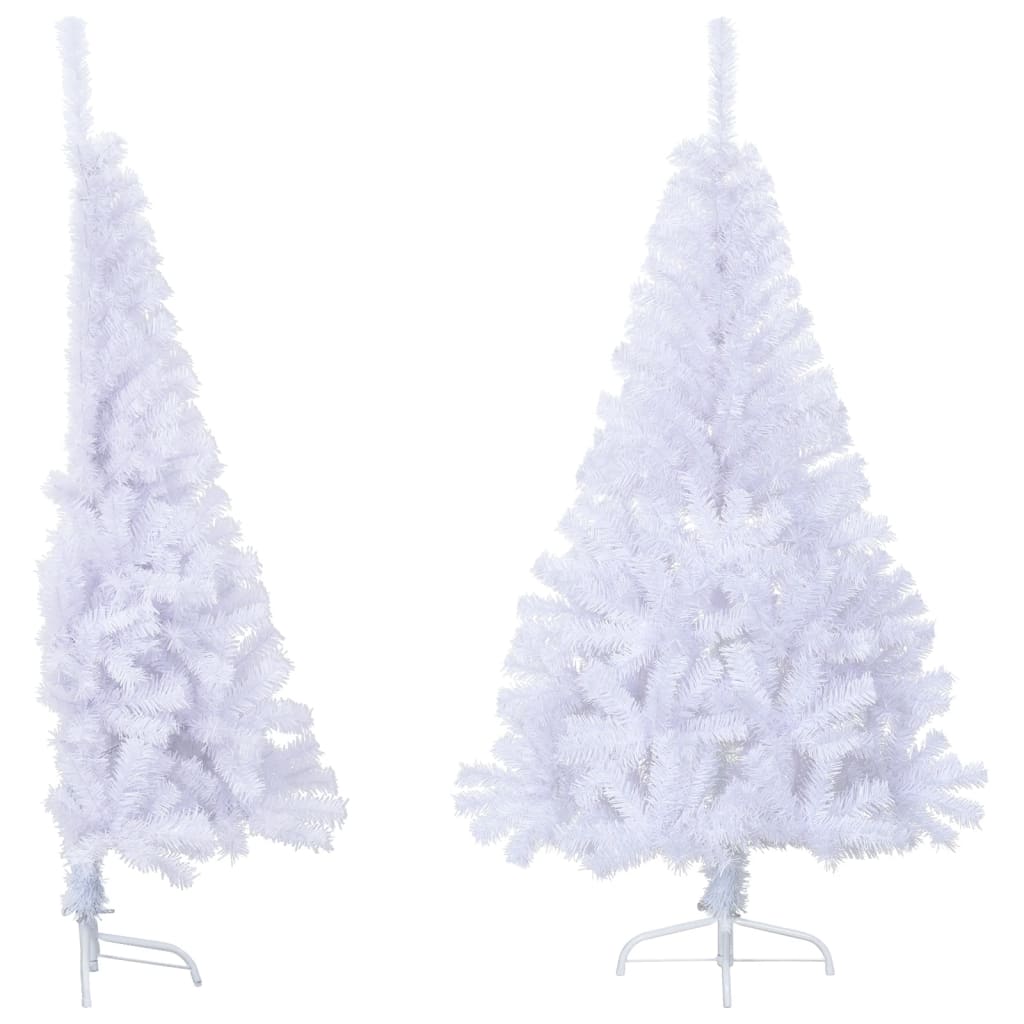 VIDAXL KUNSTKERSTBOOM MED STANDARD HALF -SIX0 CM PVC HVID