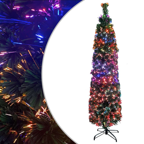 Vidaxl Kunstkerstboom med standard smal 150 cm fiberoptik