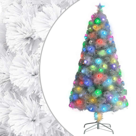 Vidaxl Kunstkerstboom med belysning 120 cm fiberoptisk hvid