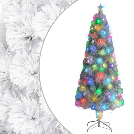 Vidaxl Kunstkerstboom med belysning 210 cm fiberoptisk hvid