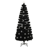 Vidaxl juletræ med LED -sneflager 240 cm fiberoptisk sort