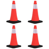 Vidaxl -trafikkegler med tung base 4 st reflekterende 50 cm