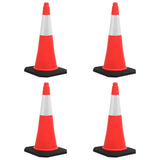 Vidaxl -trafikkegler med tung base 4 st reflekterende 75 cm