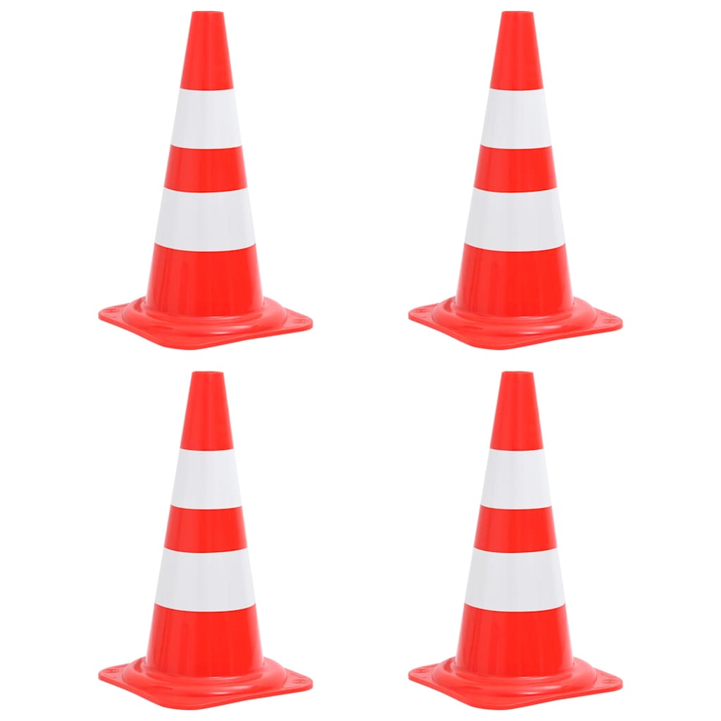 Vidaxl Traffic Cones 4 st, der reflekterer 50 cm rød og hvid