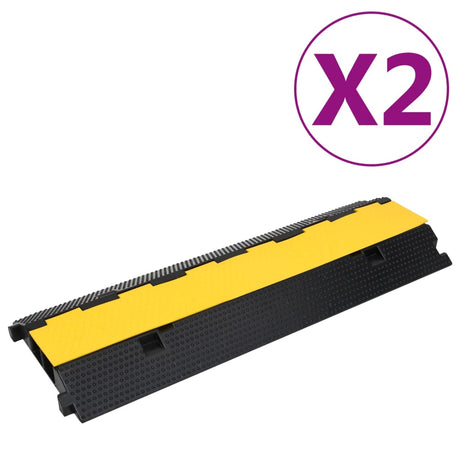 Vidaxl kabelbeskyttelsesgrænse med 2 tunneler 2 pc 100 cm gummi