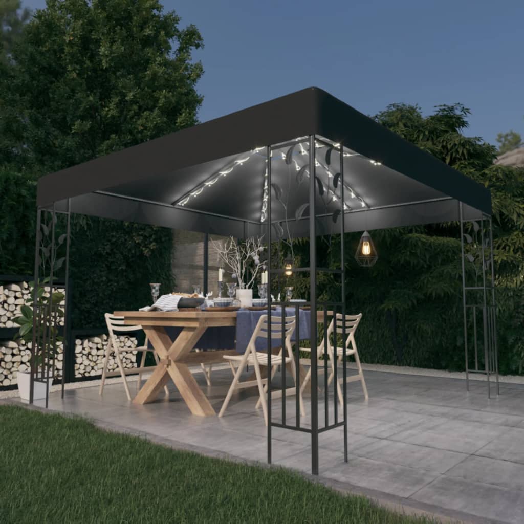 Vidaxx lysthus med LED lyssnor 3x3 m antracit